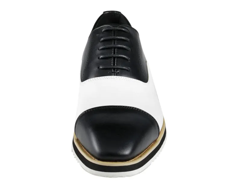 Amali Camden Classic Oxford Dress Shoes Men's Black and White