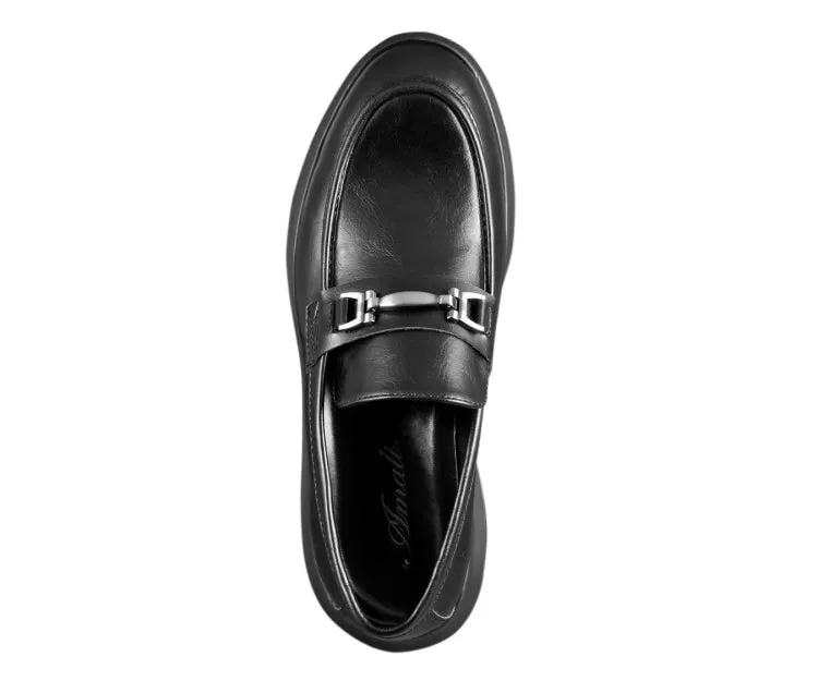 Amali Milo Luxe Black Casual Loafers Men’s Leather