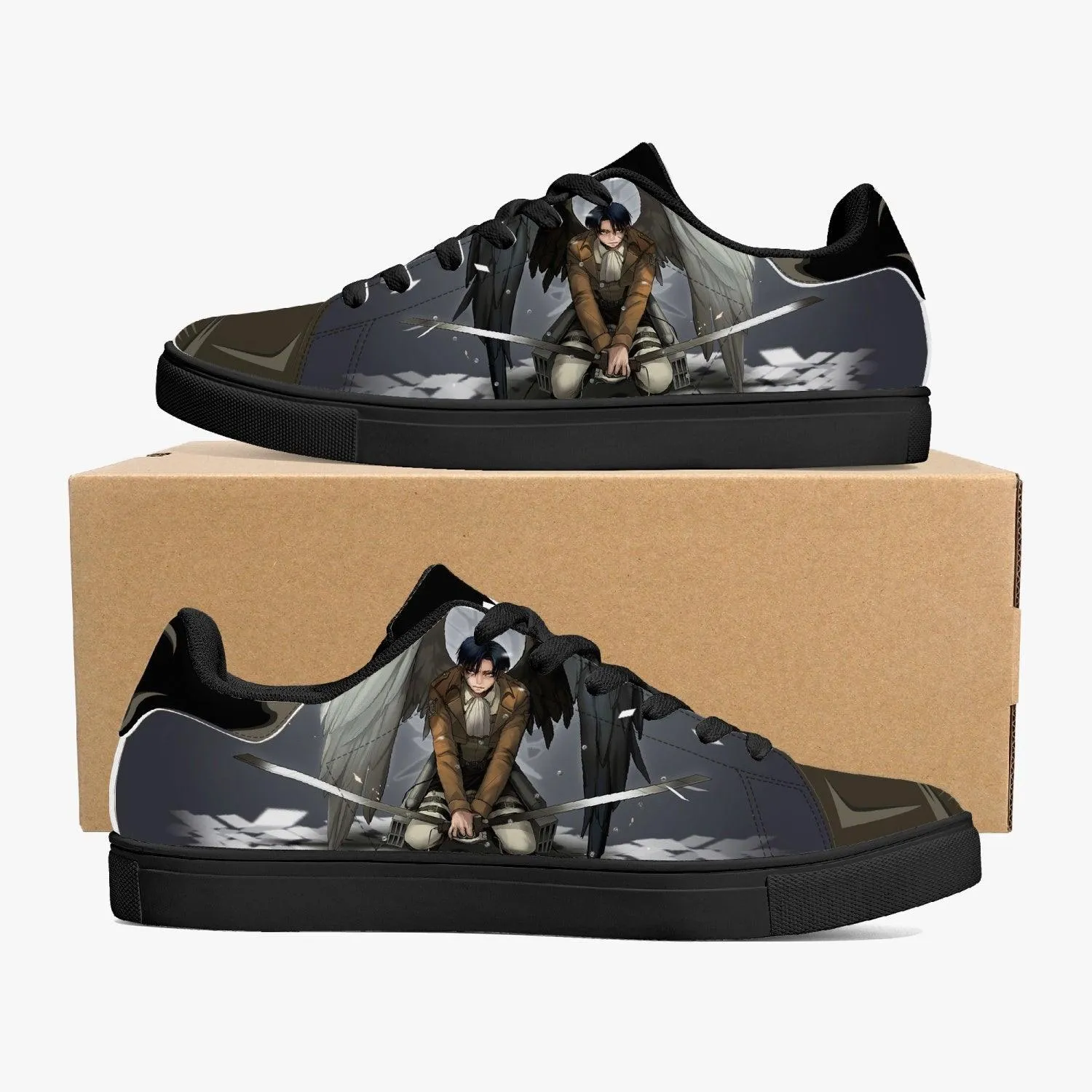Attack On Titan Levi Ackerman Skate Anime Shoes