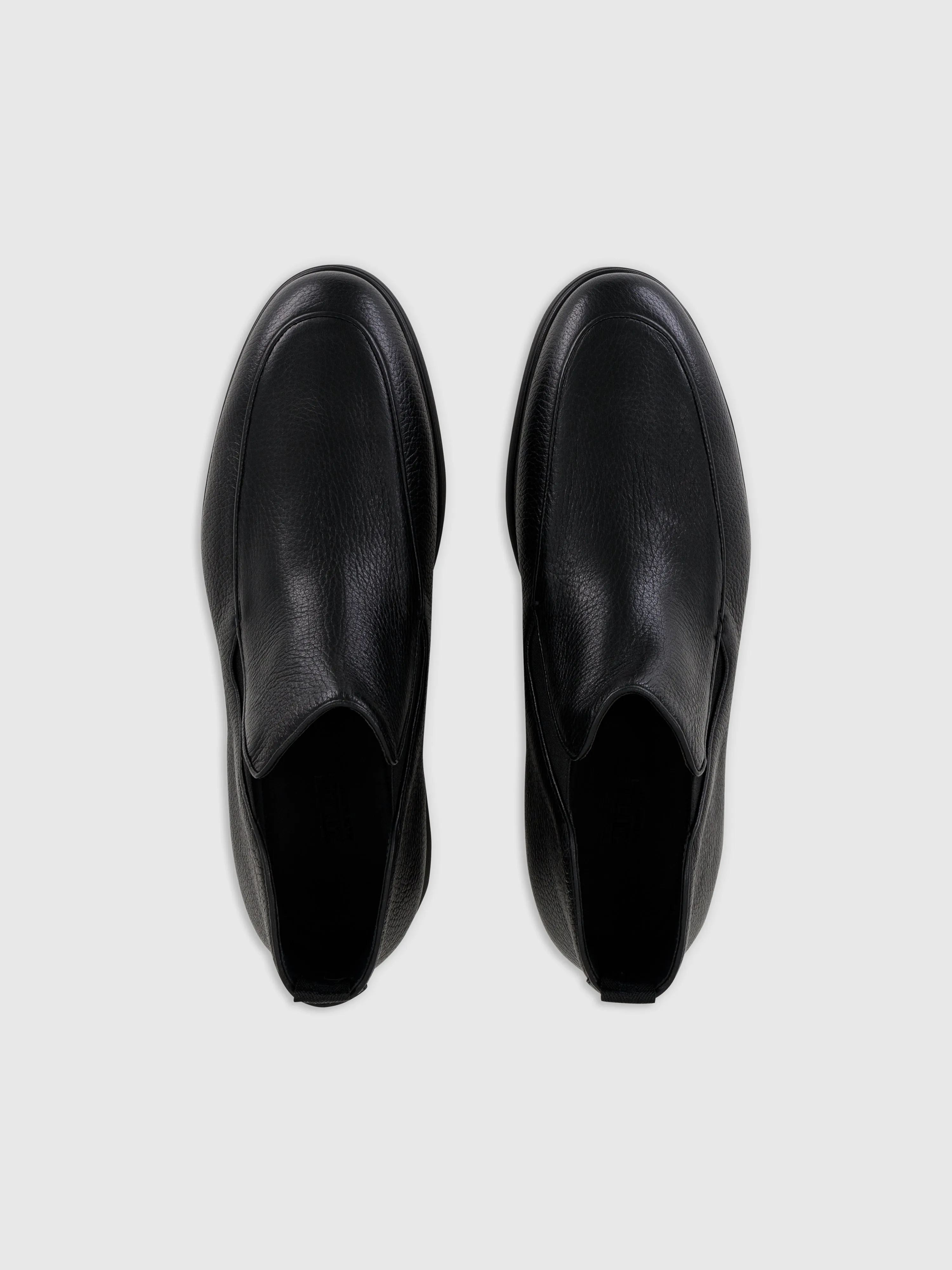 Black Casual Slip-Ons in Deerskin