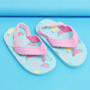 Blue Strawberry Fruit Theme Flip Flop With Back Strap
