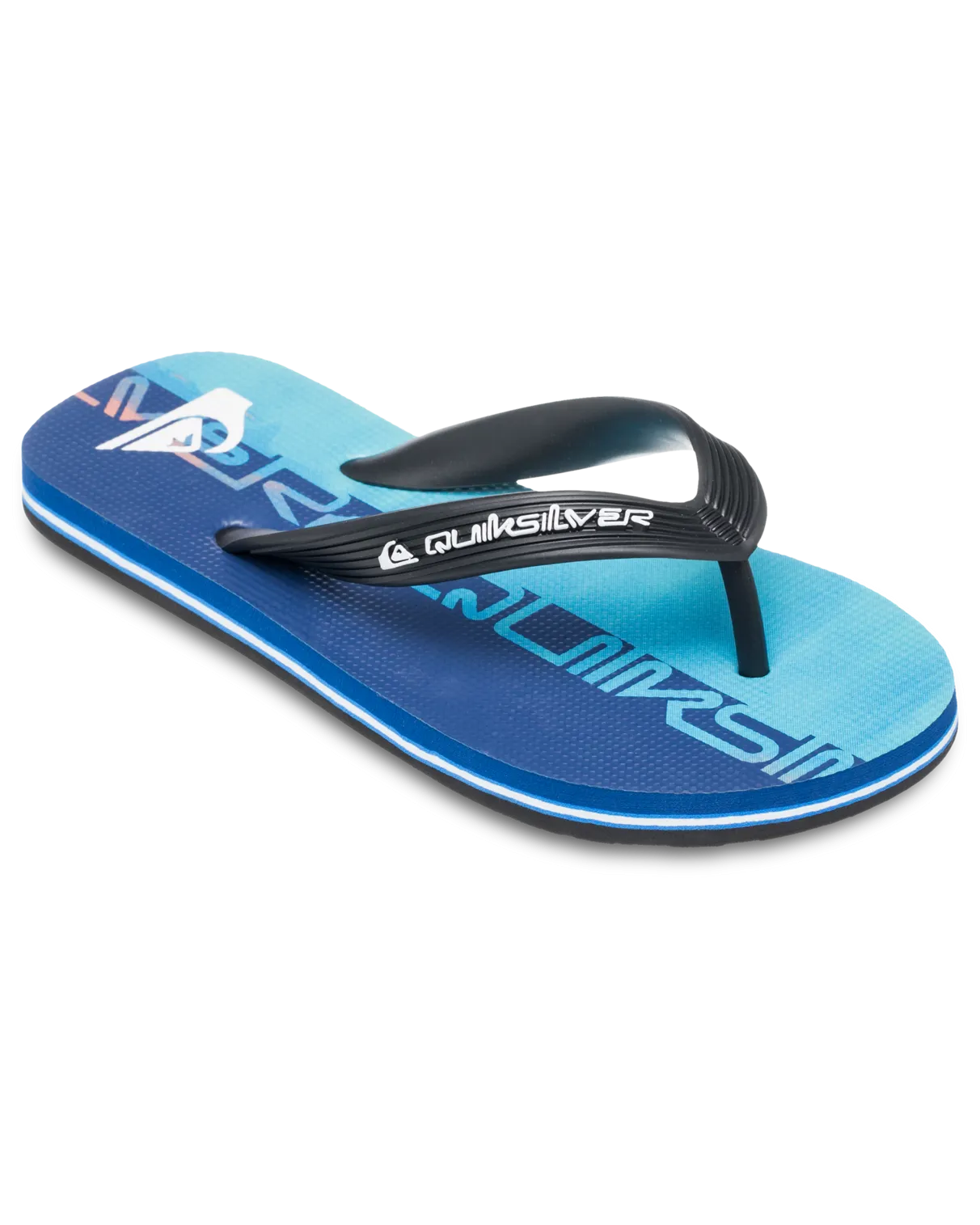 Boys Molokai Art 25 Flip Flops in Nebulas Blue Wordblock