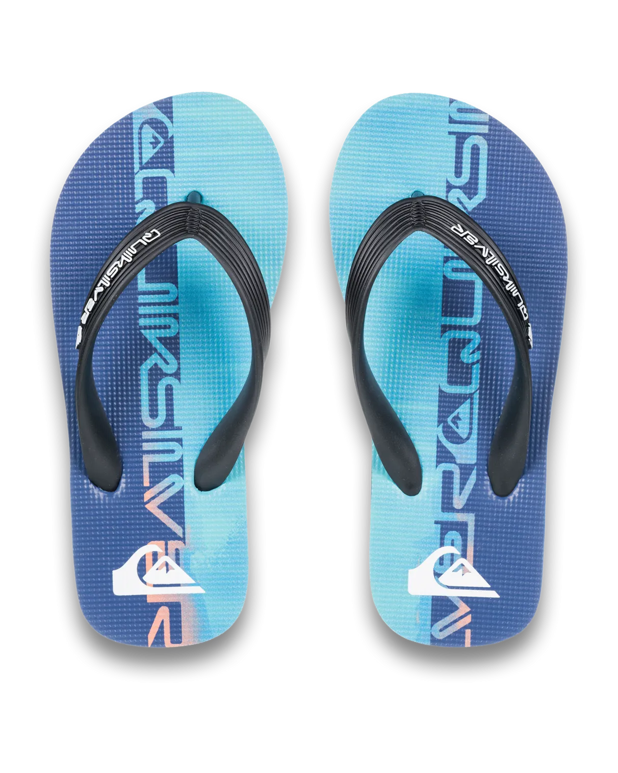 Boys Molokai Art 25 Flip Flops in Nebulas Blue Wordblock