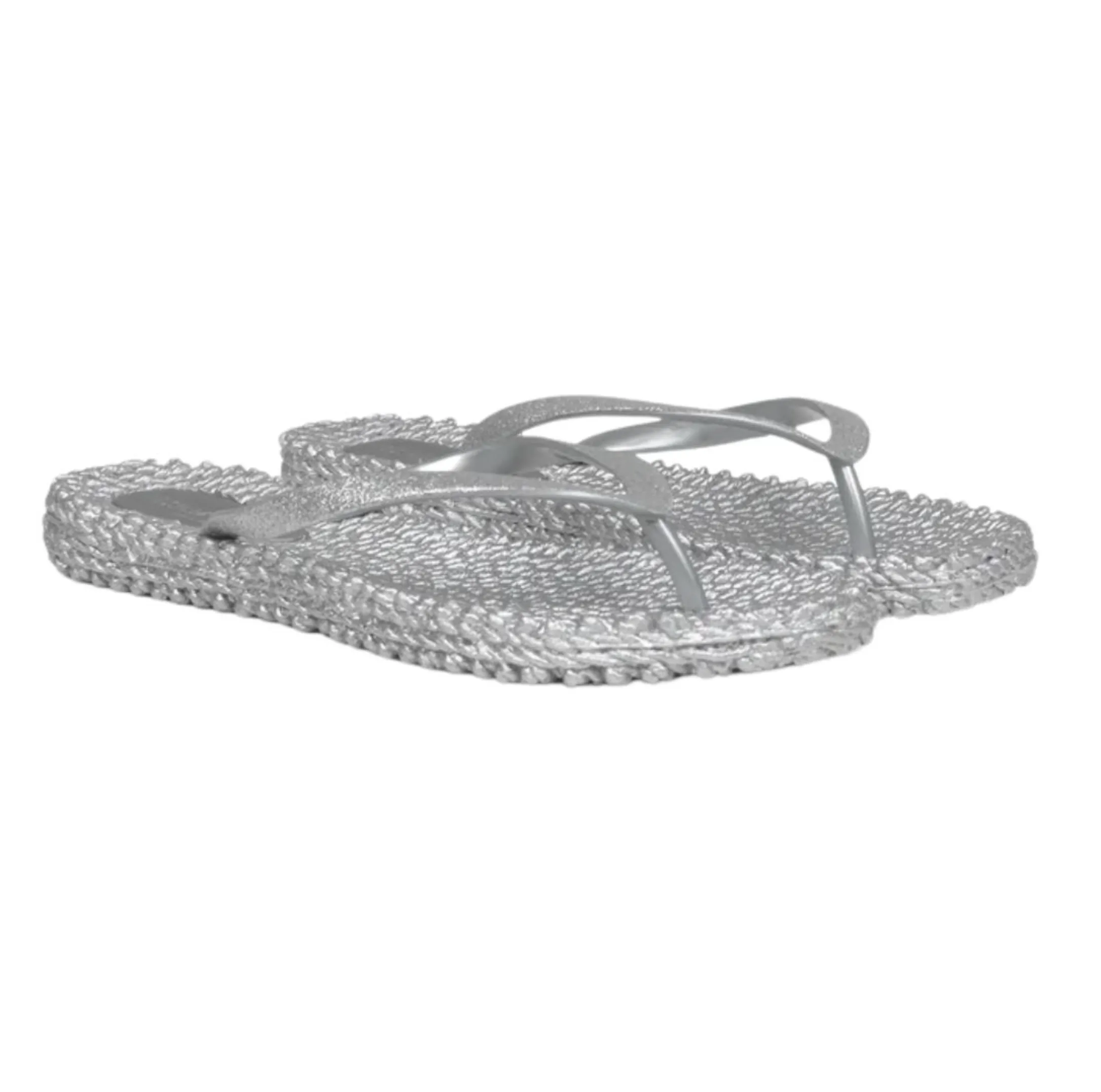 Cheerful Sparkle Flip Flops, Silver