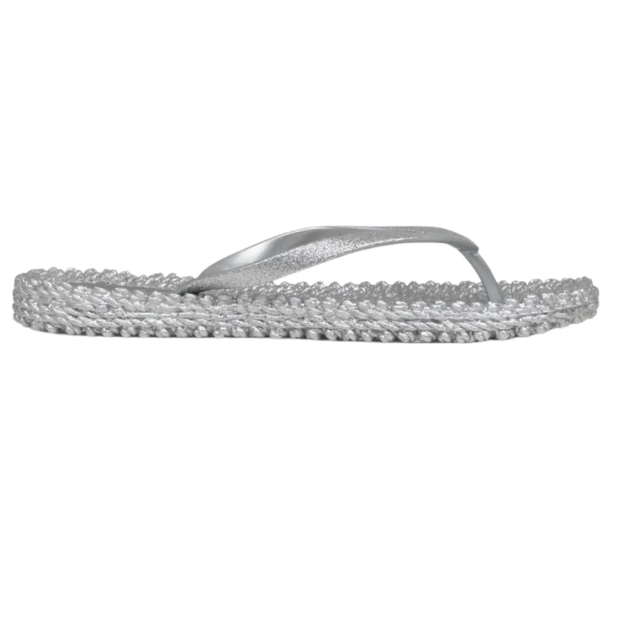 Cheerful Sparkle Flip Flops, Silver