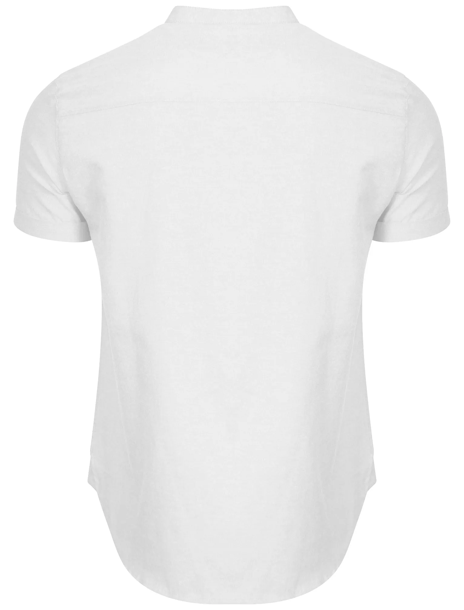 Clayton Granddad Collar Button Up Shirt in White