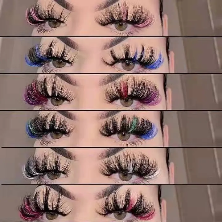 Color Mink Hair False Eyelashes (1pair ) AH5058