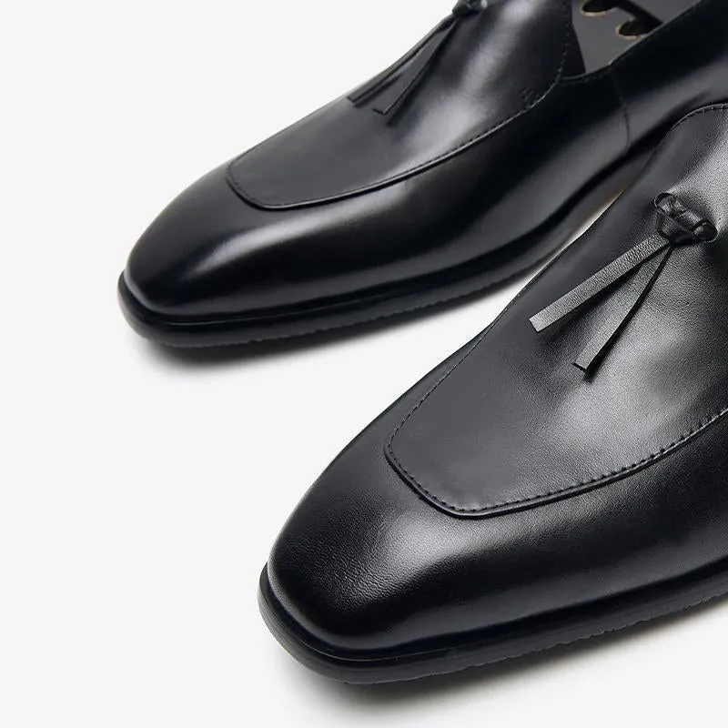 Cowhide Slip-On Loafer Shoes