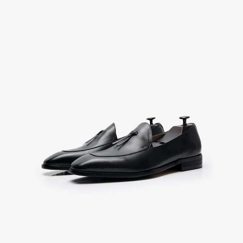 Cowhide Slip-On Loafer Shoes