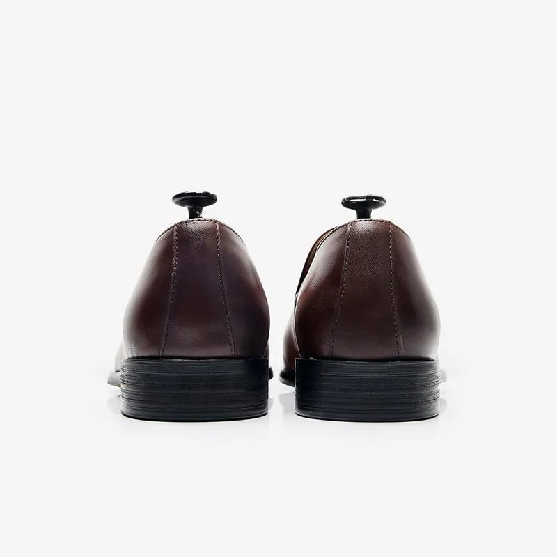 Cowhide Slip-On Loafer Shoes