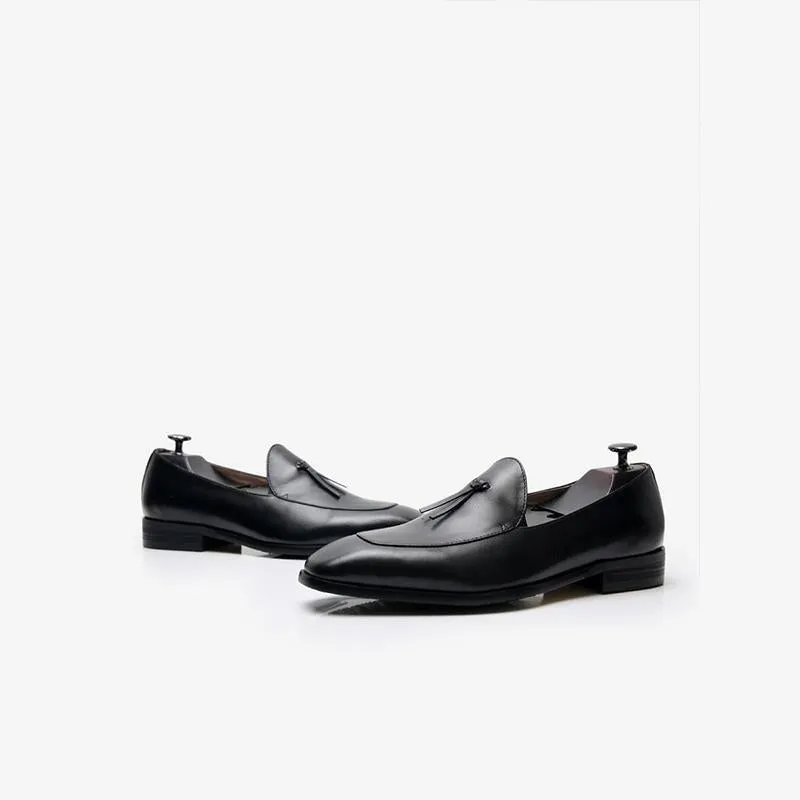 Cowhide Slip-On Loafer Shoes