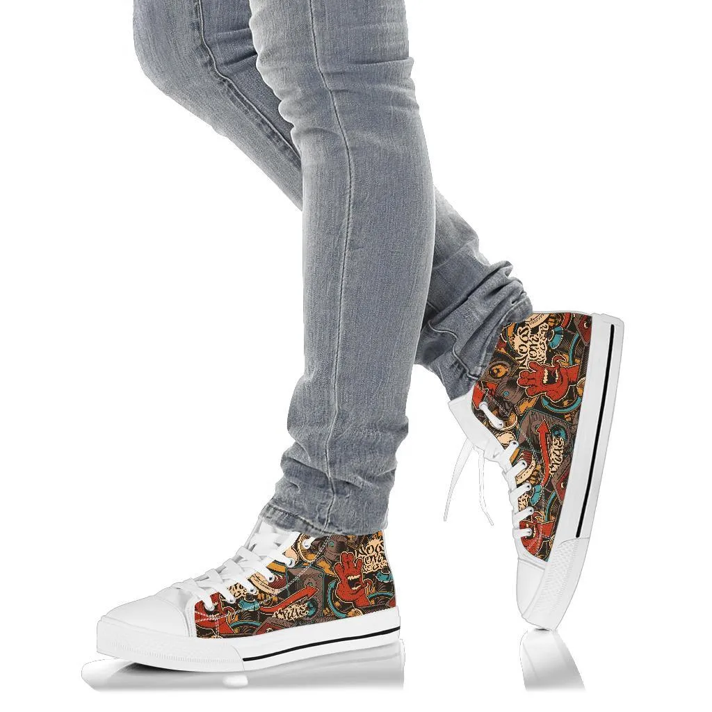 High Top Sneakers - Graffiti Fashion #23 | Custom Shoes, Street Fashion, Urban Street Art, Custom High Tops, Unique Shoes