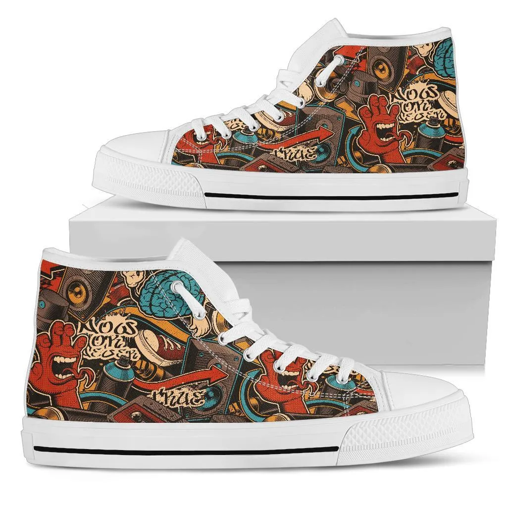 High Top Sneakers - Graffiti Fashion #23 | Custom Shoes, Street Fashion, Urban Street Art, Custom High Tops, Unique Shoes