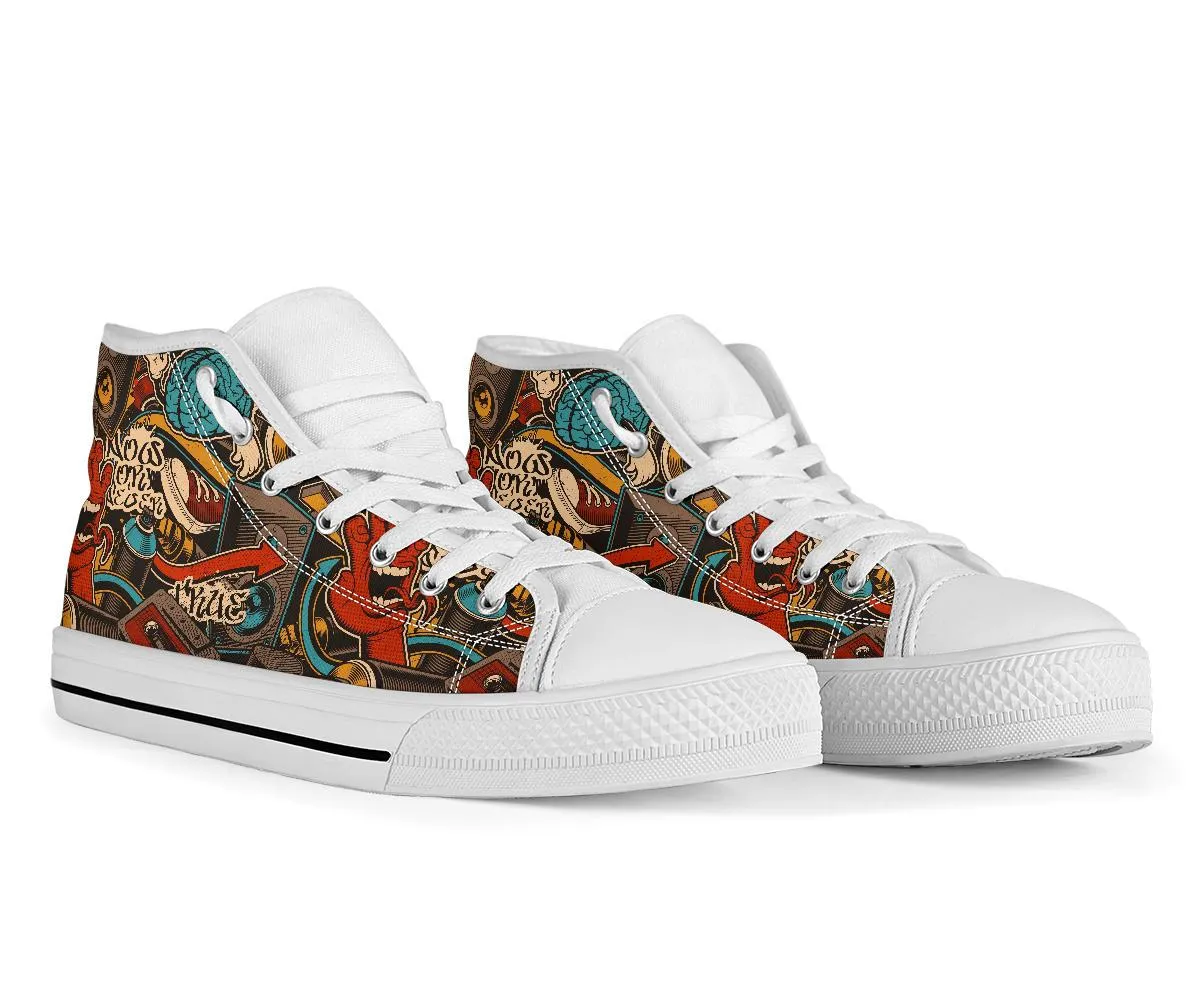 High Top Sneakers - Graffiti Fashion #23 | Custom Shoes, Street Fashion, Urban Street Art, Custom High Tops, Unique Shoes