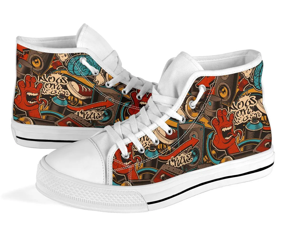 High Top Sneakers - Graffiti Fashion #23 | Custom Shoes, Street Fashion, Urban Street Art, Custom High Tops, Unique Shoes