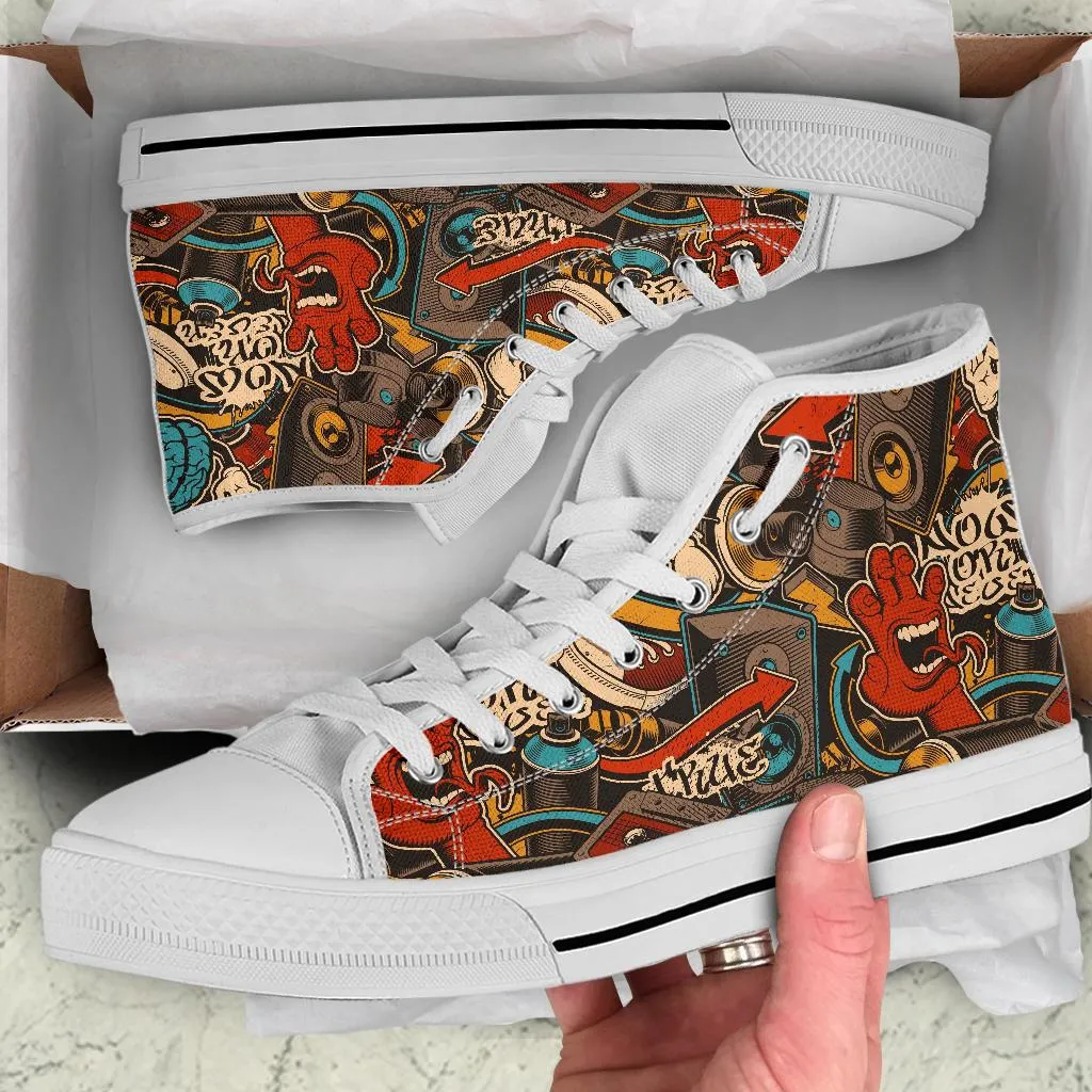 High Top Sneakers - Graffiti Fashion #23 | Custom Shoes, Street Fashion, Urban Street Art, Custom High Tops, Unique Shoes