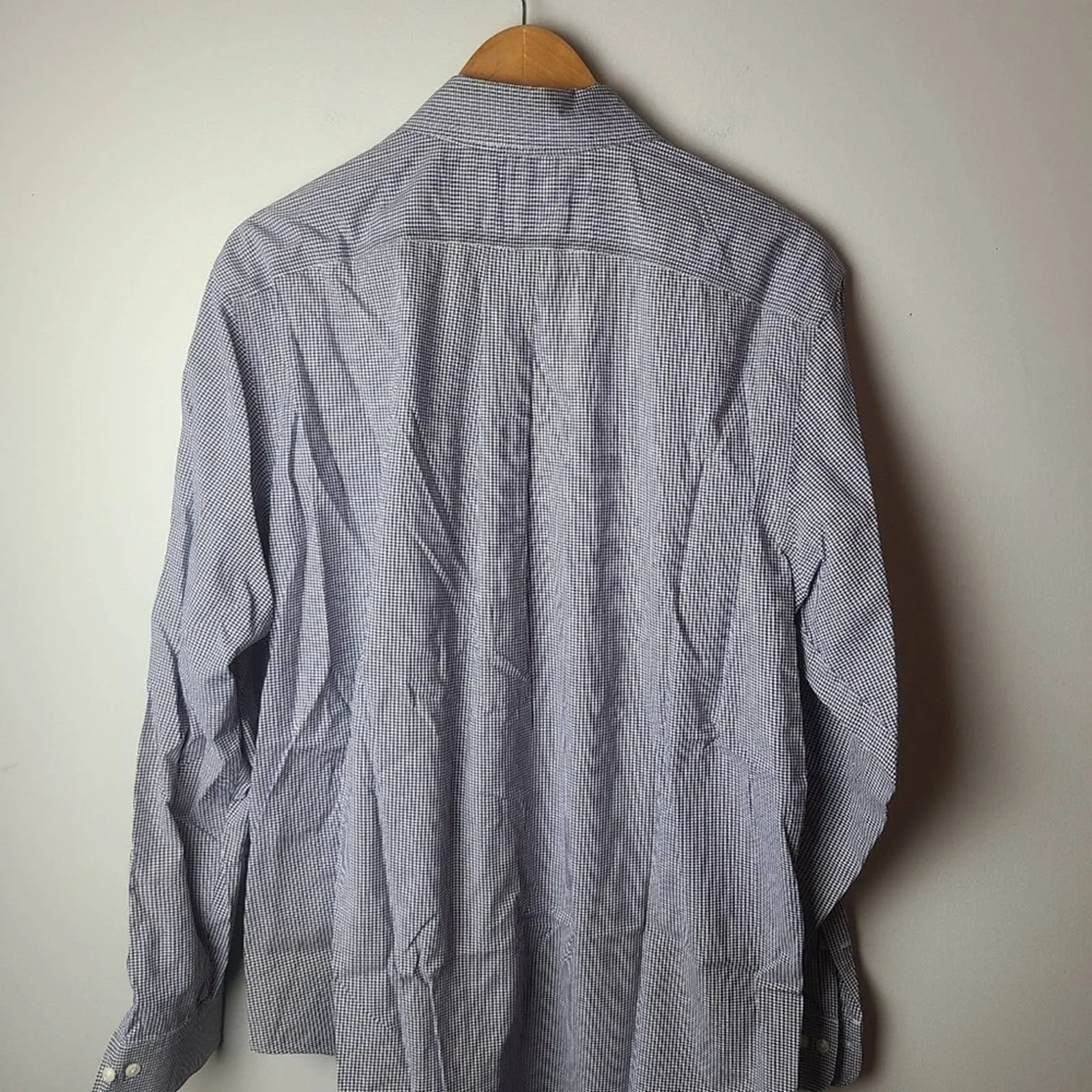 Lauren Ralph Lauren Blue and White Gingham Print Mens Shirt
