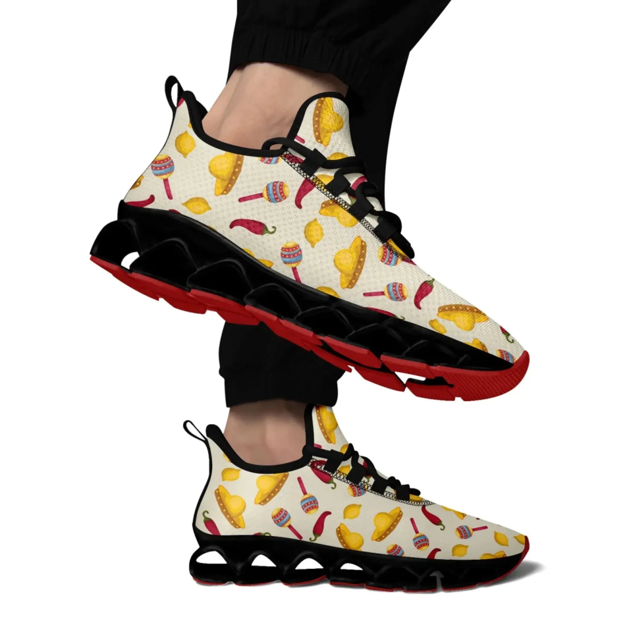 Personalized Mexico Flag Sneakers, Custom Breathable Running Shoes, Lightweight Walking Shoes