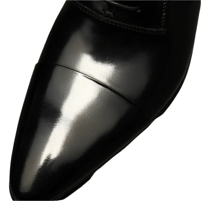 Pointed Toe Oxford Shoes for Men – Genuine Leather Dress Shoes for Weddings, Business, and Formal Events in Black & Brown