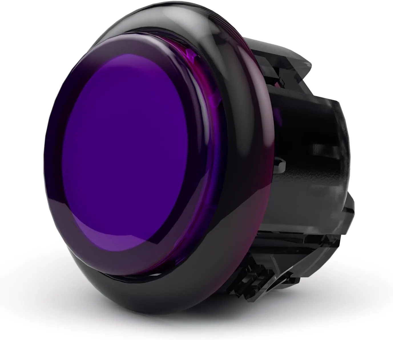 QANBA Gravity Ks Mechanical Arcade Buttons 24mm Snap-in Mechanical Pushbutton (Boxed (24mm Clear Black Violet E08(12 pcs)