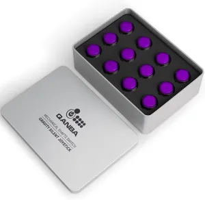 QANBA Gravity Ks Mechanical Arcade Buttons 24mm Snap-in Mechanical Pushbutton (Boxed (24mm Clear Black Violet E08(12 pcs)