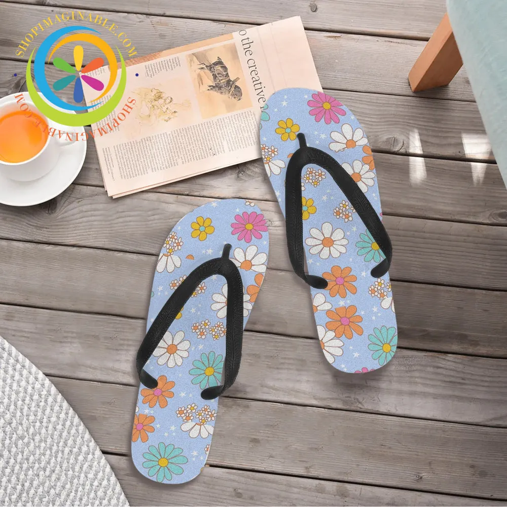 Retro Summer Daisy Men's & Ladies Flip-Flops