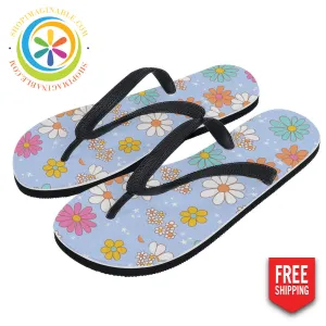 Retro Summer Daisy Men's & Ladies Flip-Flops