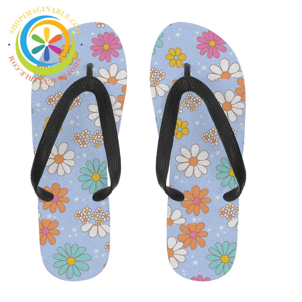 Retro Summer Daisy Men's & Ladies Flip-Flops
