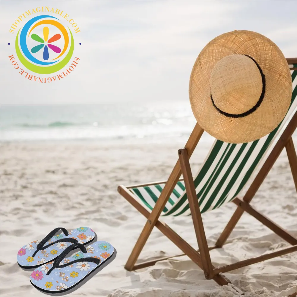 Retro Summer Daisy Men's & Ladies Flip-Flops