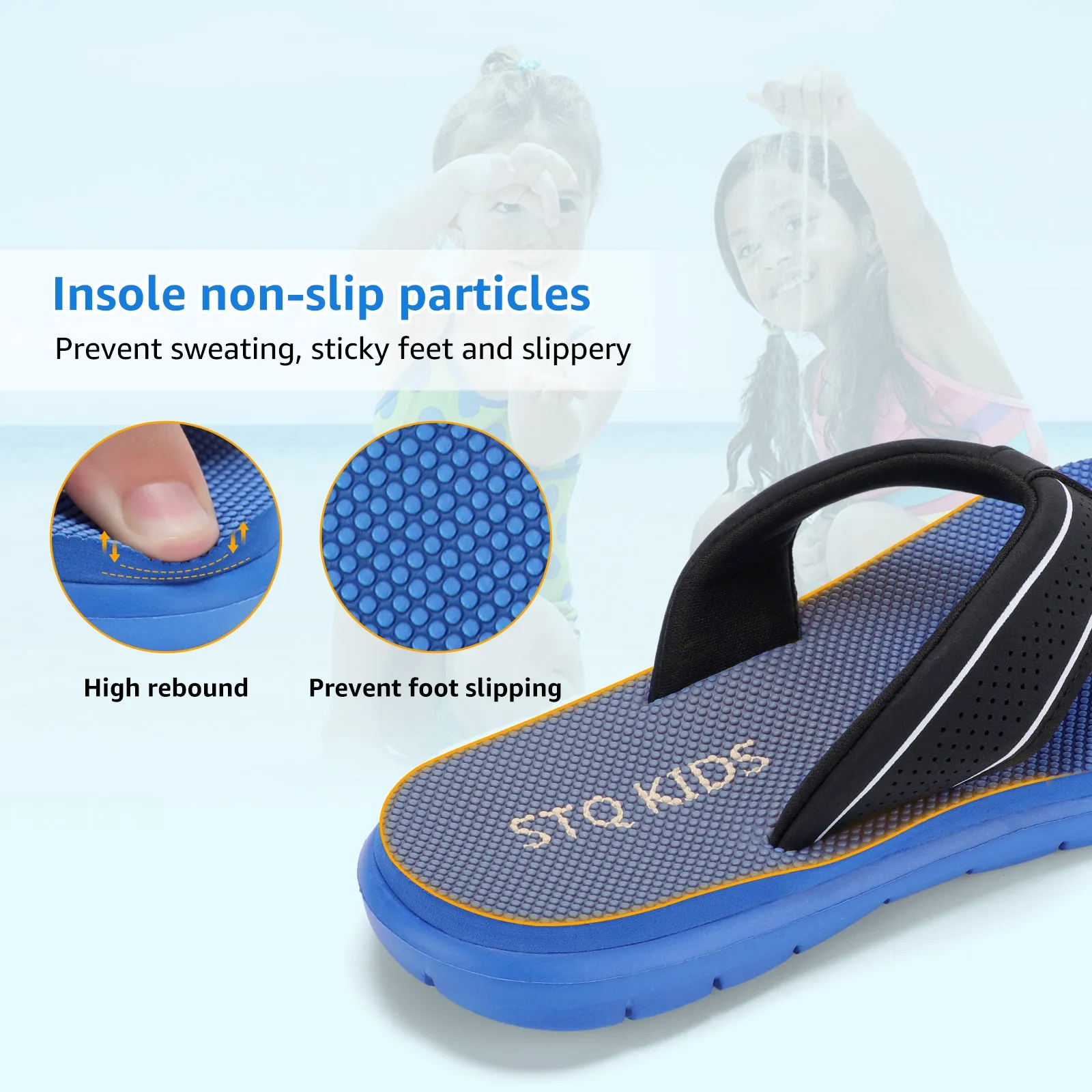 STQ Flip Flops Girls Boys Unisex Summer Sandals