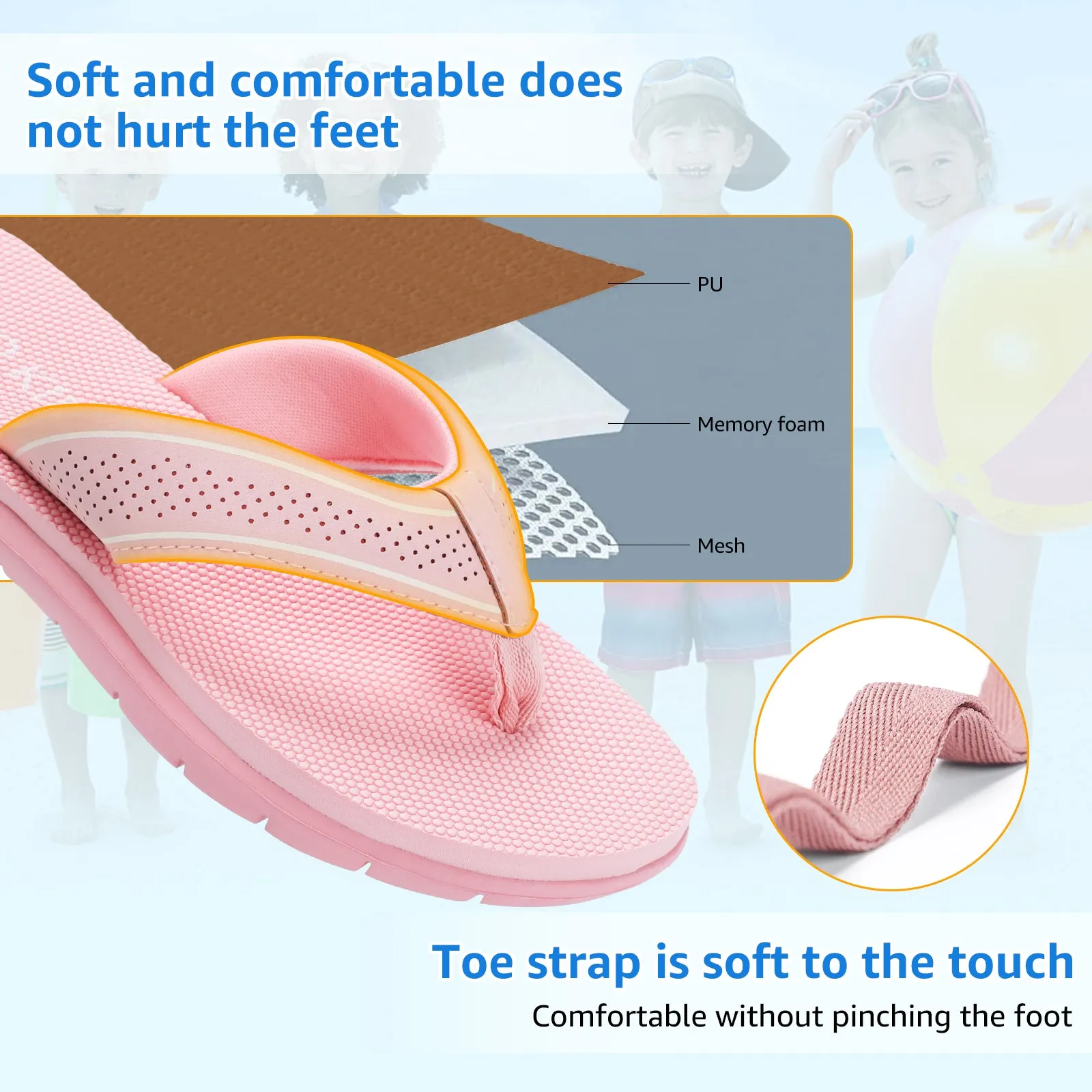 STQ Flip Flops Girls Boys Unisex Summer Sandals