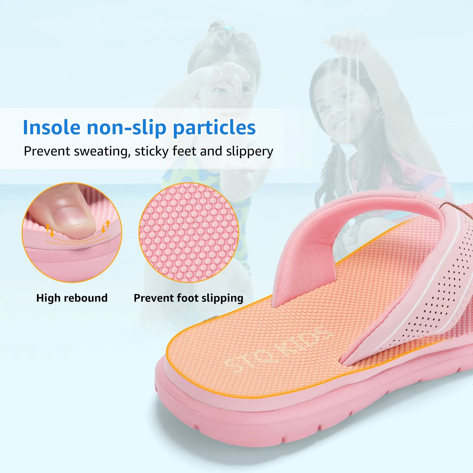 STQ Flip Flops Girls Boys Unisex Summer Sandals