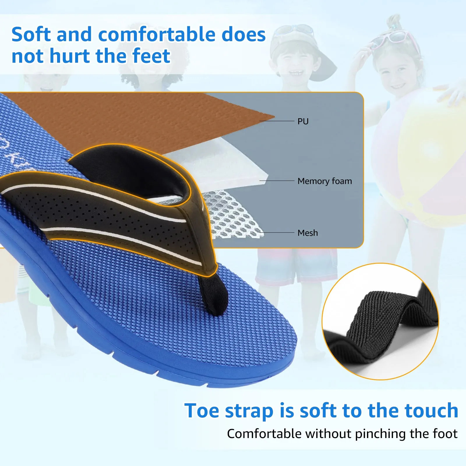 STQ Flip Flops Girls Boys Unisex Summer Sandals