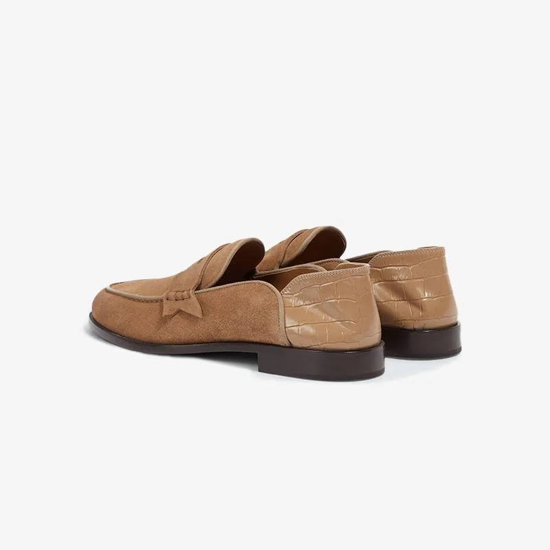 Suede Penny No Back Loafers Slip On Shoes