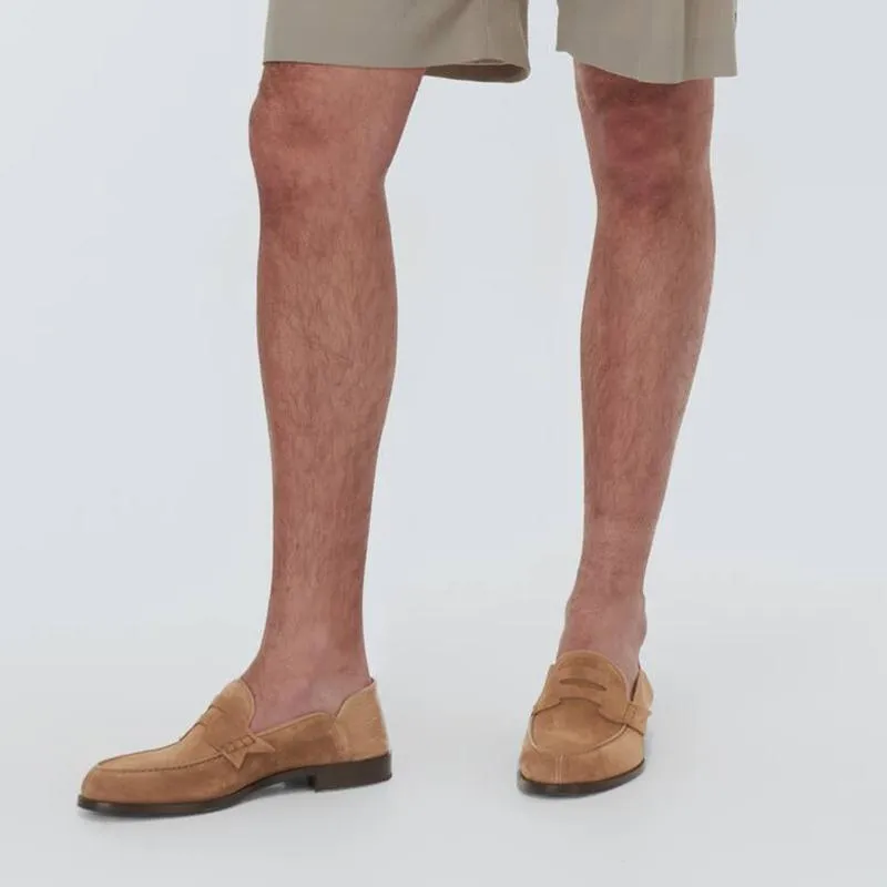 Suede Penny No Back Loafers Slip On Shoes