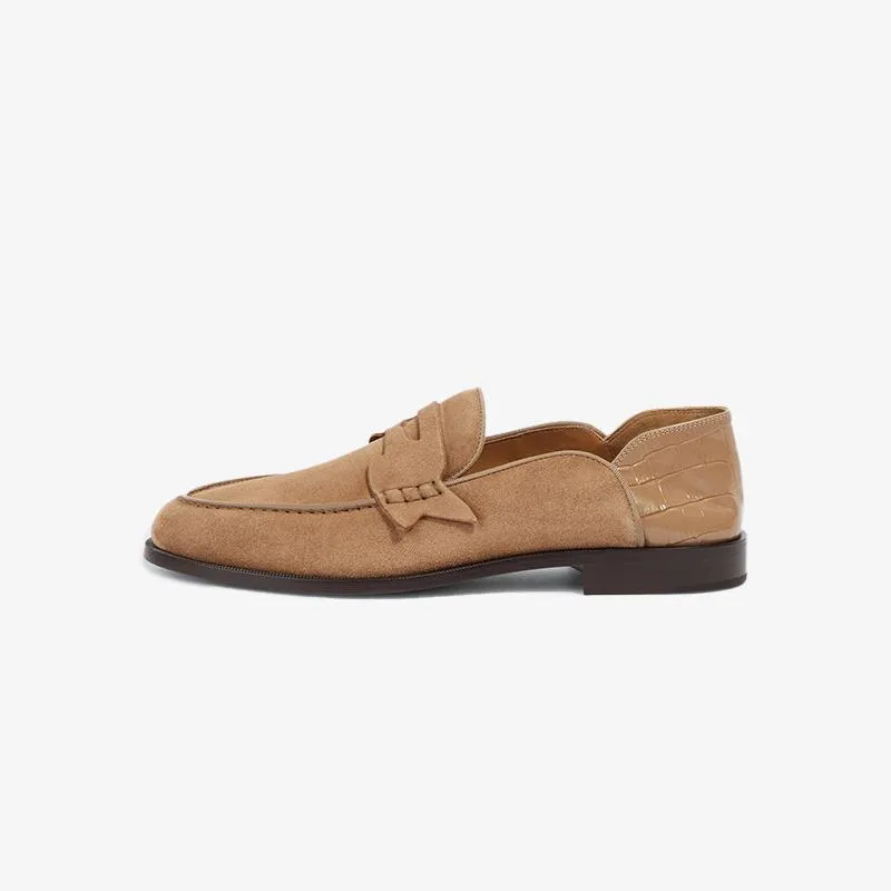 Suede Penny No Back Loafers Slip On Shoes