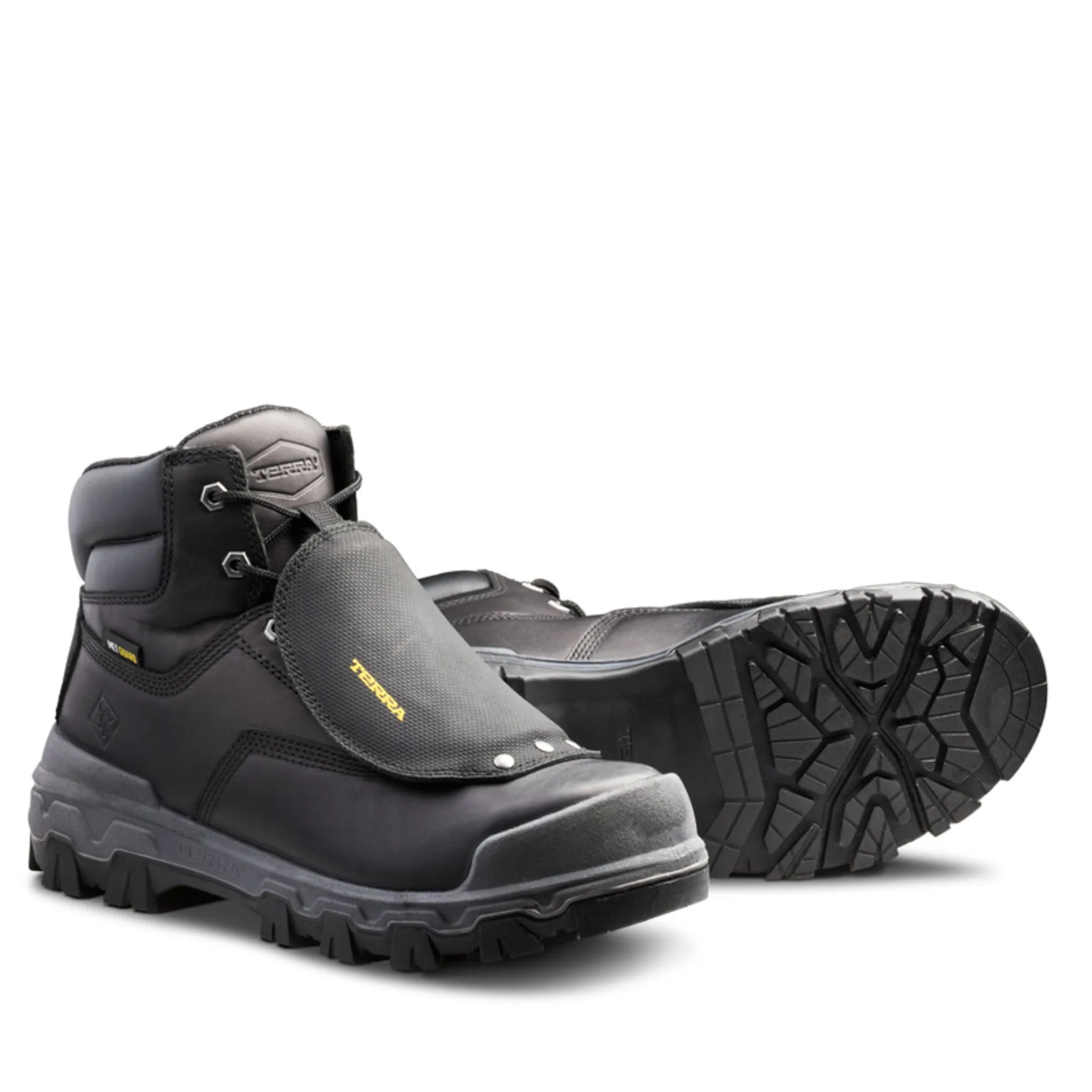 Terra Men's Safety Work Boots Sentry 6" Leather Waterproof with External Met Guard | Sizes 8-15