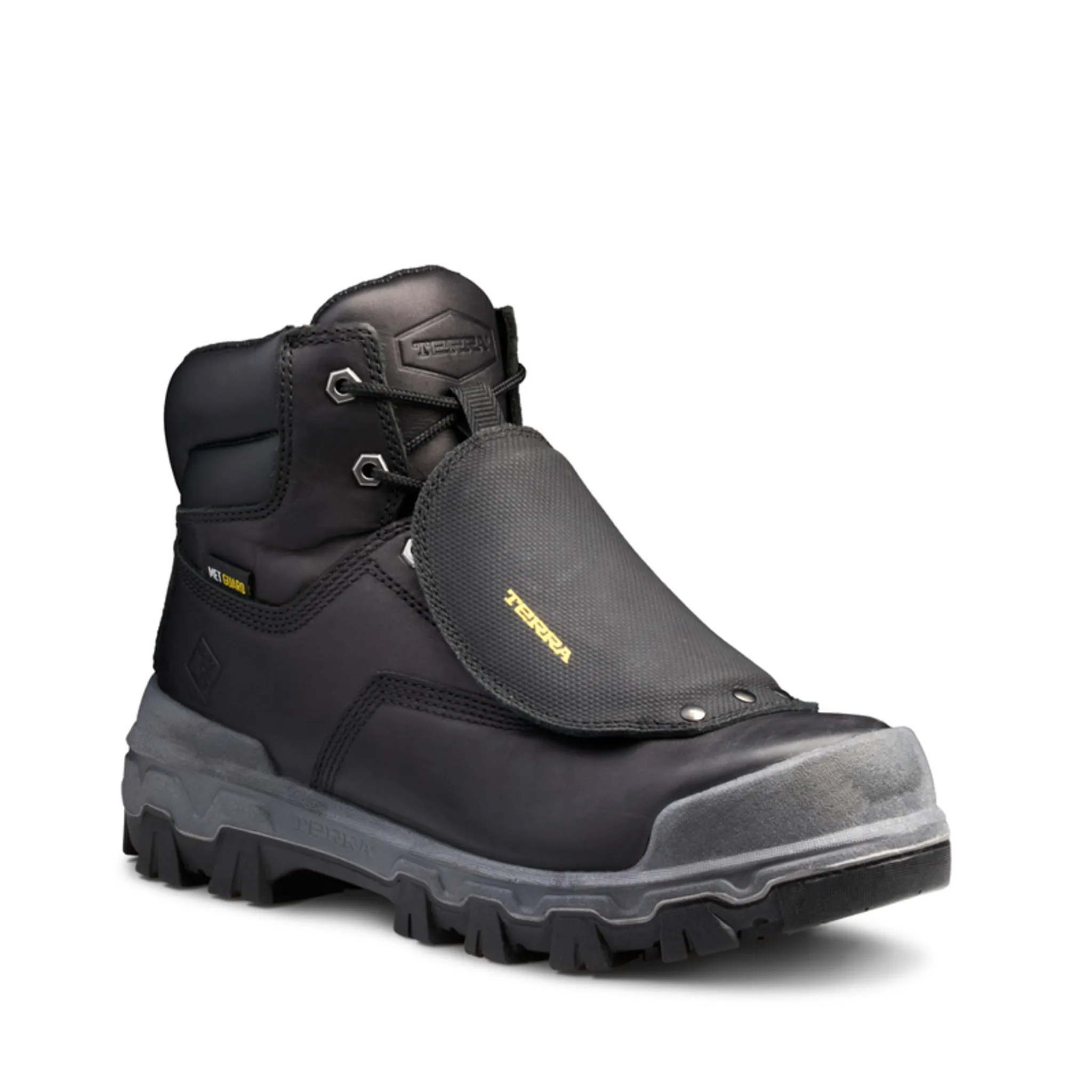 Terra Men's Safety Work Boots Sentry 6" Leather Waterproof with External Met Guard | Sizes 8-15