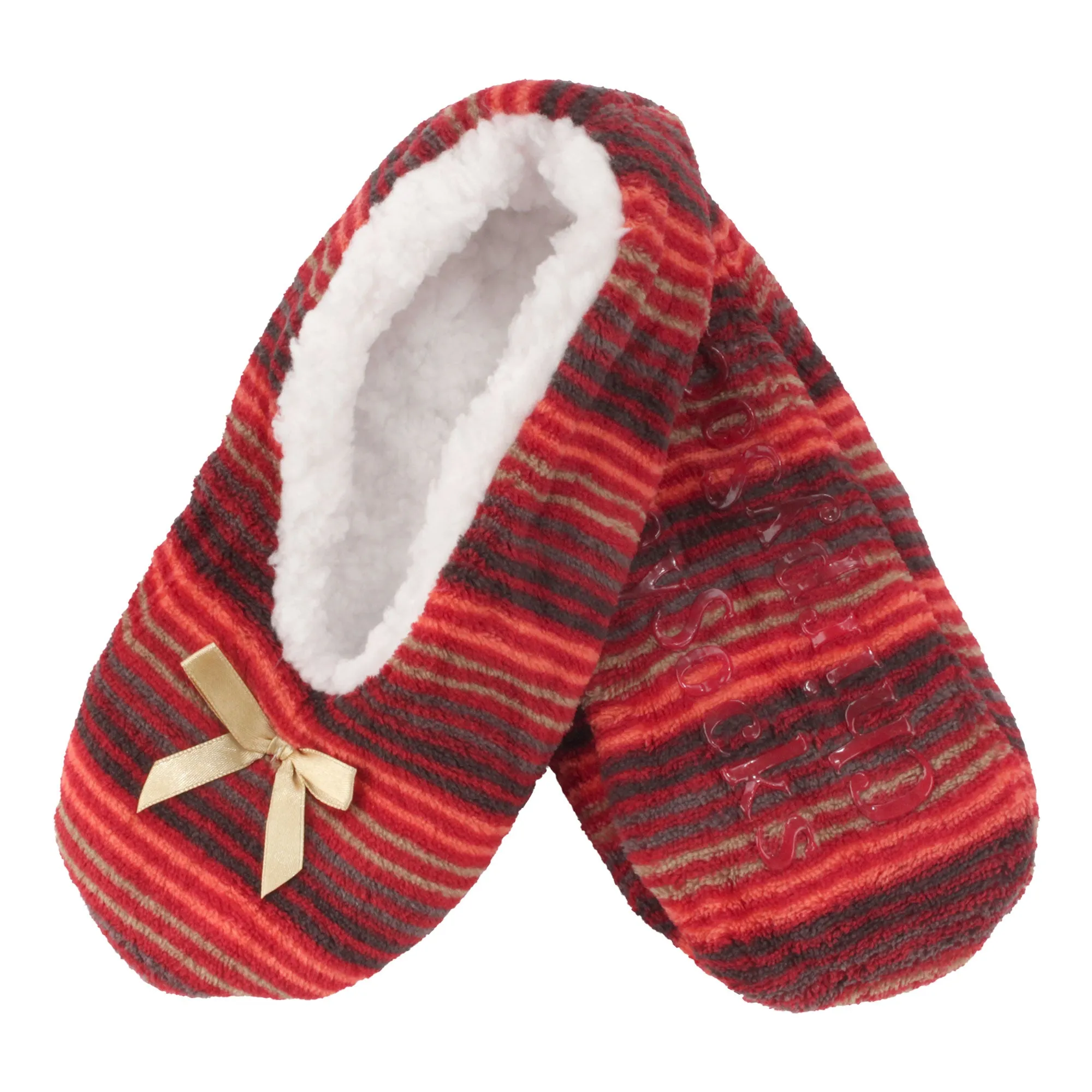 Women Soft Warm Cozy Fuzzy Furry Hearts Stripes Slippers Non-Slip Lined Socks, 1 Pair and 2 Pairs