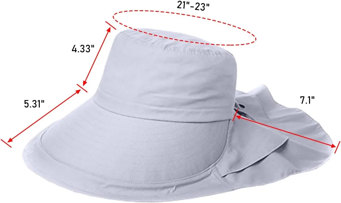 Womens Sun Hat UPF 50  Wide Brim and Ponytail Hole, Hiking Safari Hat with Neck Flap??