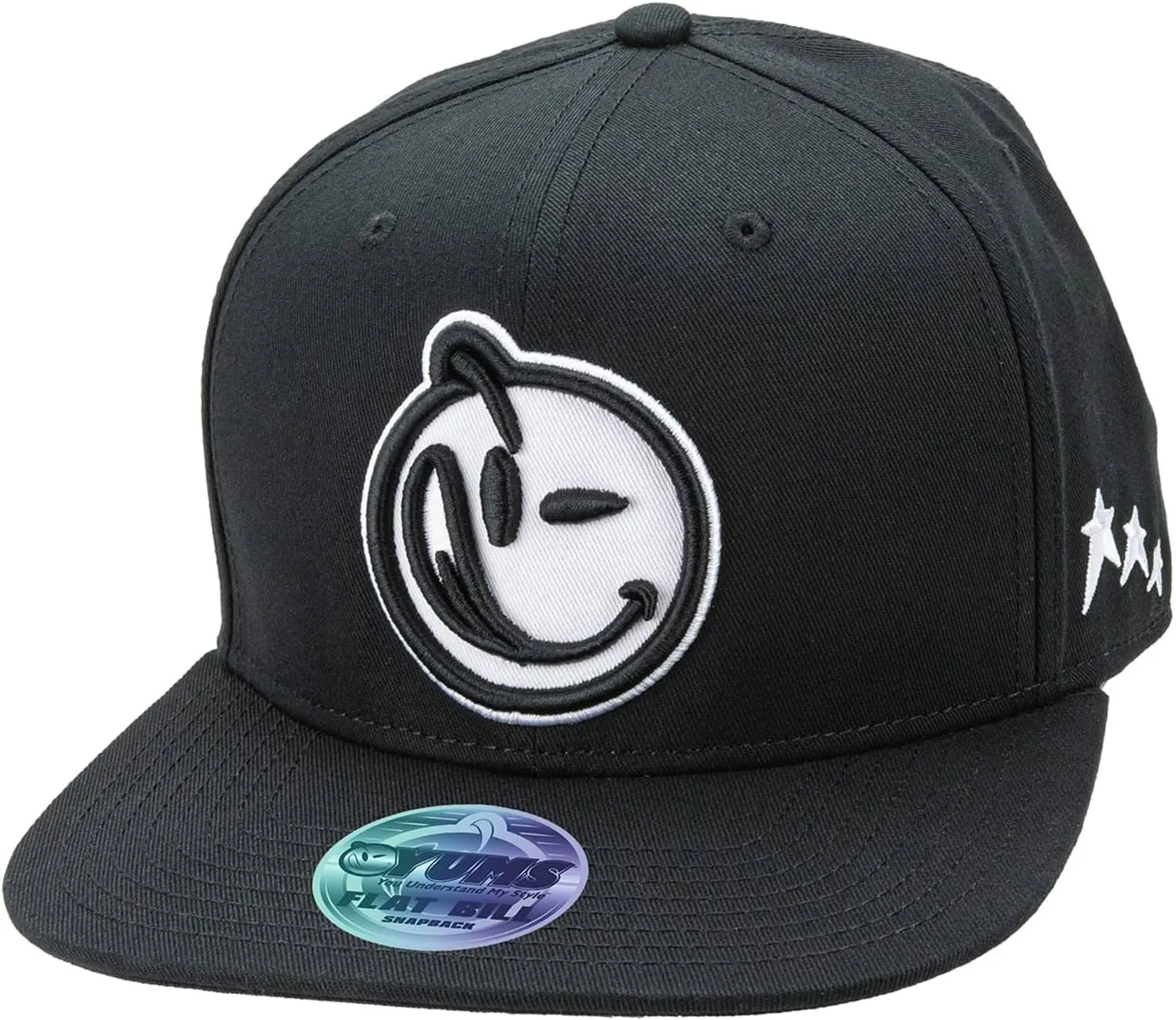 YUMS Classic Black & White Flat Bill Snapback